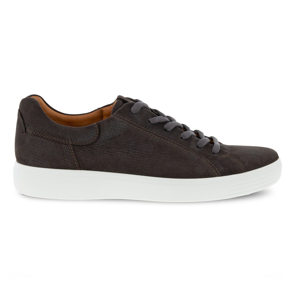 Tenis Hombre - ECCO Soft 7 Lace-Up - Grises Oscuro - HPU314975